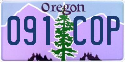 OR license plate 091COP