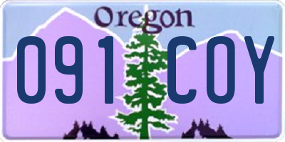OR license plate 091COY
