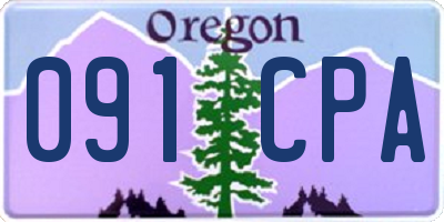 OR license plate 091CPA