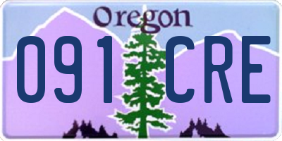 OR license plate 091CRE