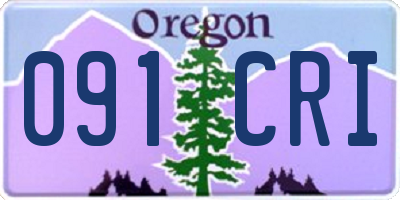 OR license plate 091CRI