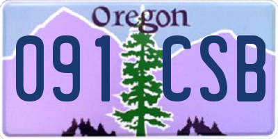 OR license plate 091CSB