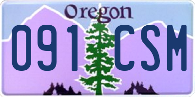 OR license plate 091CSM