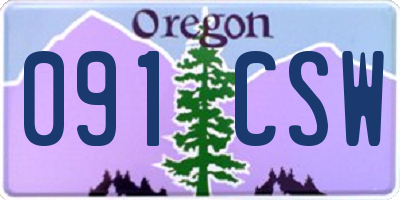 OR license plate 091CSW
