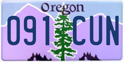 OR license plate 091CUN