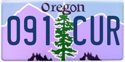 OR license plate 091CUR