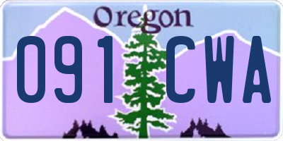 OR license plate 091CWA