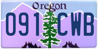 OR license plate 091CWB