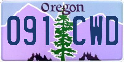OR license plate 091CWD