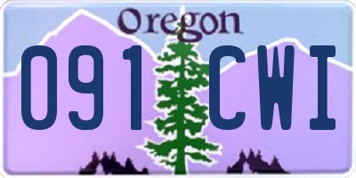 OR license plate 091CWI