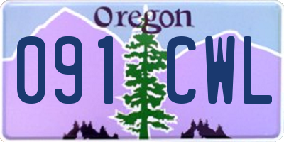 OR license plate 091CWL