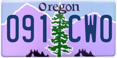 OR license plate 091CWO
