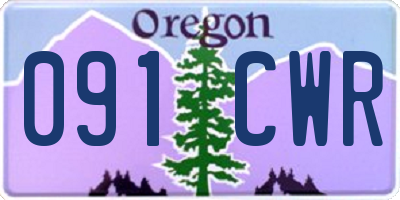 OR license plate 091CWR