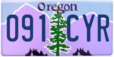 OR license plate 091CYR