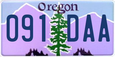 OR license plate 091DAA