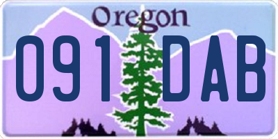 OR license plate 091DAB