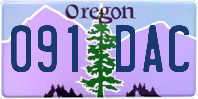 OR license plate 091DAC