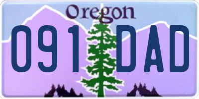 OR license plate 091DAD