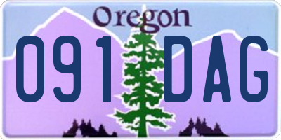 OR license plate 091DAG