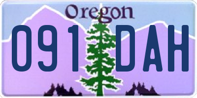 OR license plate 091DAH