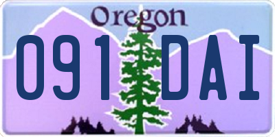OR license plate 091DAI
