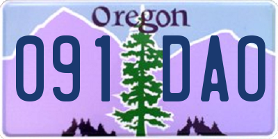 OR license plate 091DAO
