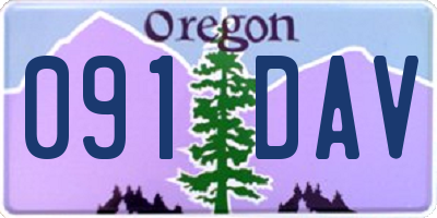 OR license plate 091DAV