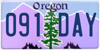 OR license plate 091DAY