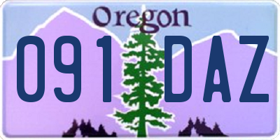 OR license plate 091DAZ