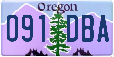 OR license plate 091DBA