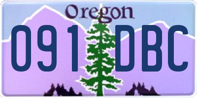 OR license plate 091DBC
