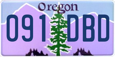 OR license plate 091DBD