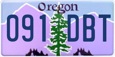 OR license plate 091DBT