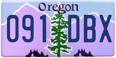 OR license plate 091DBX