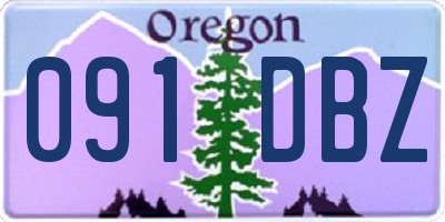 OR license plate 091DBZ