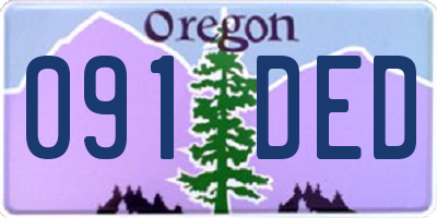 OR license plate 091DED