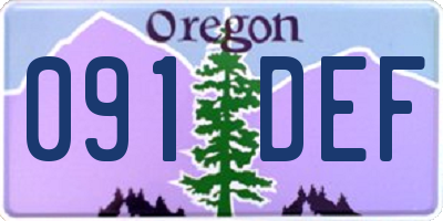 OR license plate 091DEF