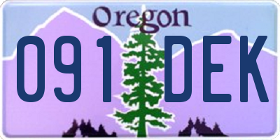 OR license plate 091DEK