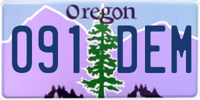 OR license plate 091DEM
