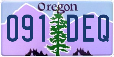 OR license plate 091DEQ