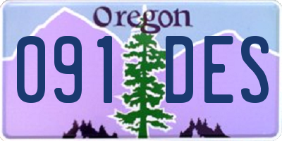 OR license plate 091DES