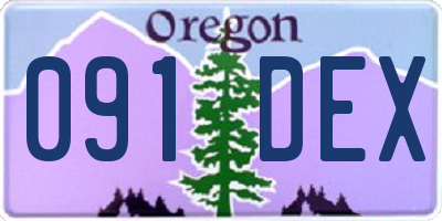 OR license plate 091DEX