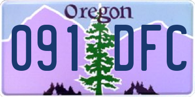 OR license plate 091DFC