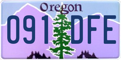 OR license plate 091DFE