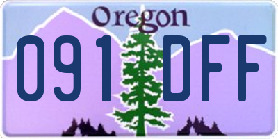 OR license plate 091DFF