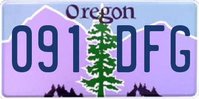 OR license plate 091DFG