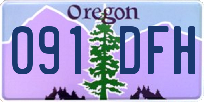 OR license plate 091DFH