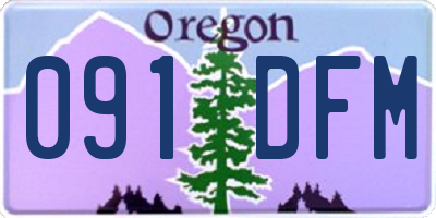 OR license plate 091DFM