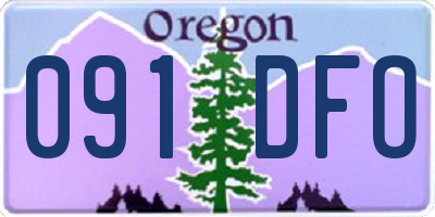 OR license plate 091DFO