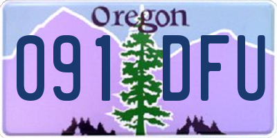 OR license plate 091DFU
